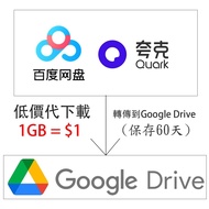 百度網盤/夸克網盤 文件代下載 $1/GB