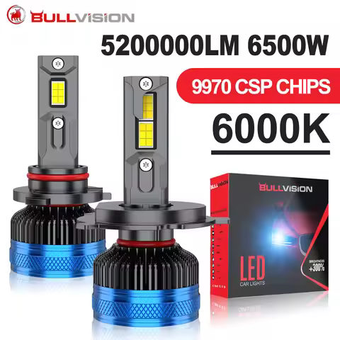 Bullvision K90 H7 Led Car Headlight H4 H1 6500W 6500000LM H8 H11 9005 HB3 9006 HB4 9012 HIR2 Canbus 