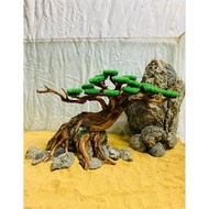 BONSAI AQUARIUM TREE DECORATIONS AQUASCAPE NATURAL LEAVES/SYNTHETICS