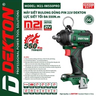 Máy Siết Bulong Dekton M21-IW550PRO Màu Xanh / Brushless / 4 Cấp Tốc Độ / Chân Pin Makita Phổ Thông