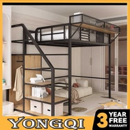 Loft Bed Iron Loft Bed Small Apartment Space Saving Home Bunk Bed Single Double Iron Bed S13