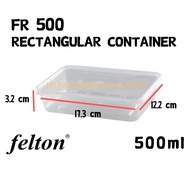 (500ml)Microwavable Rectangular Container FR 500 (50set±) Disposable Plastic Food Container / Felton