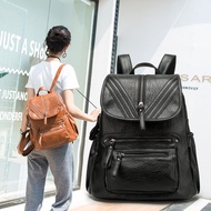 Anti Theft Casual Backpack Women Soft Leather School Bag Fashion Travel Bag EQ9F