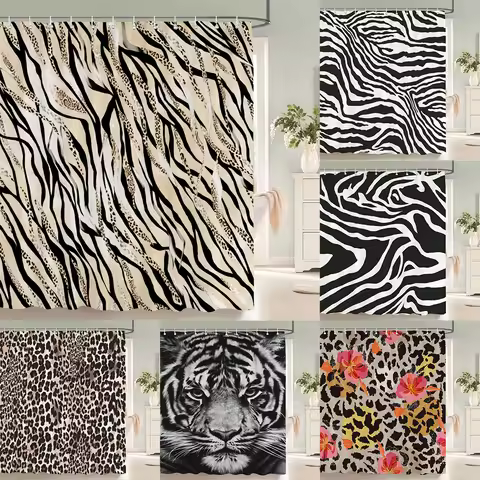 Zebra Animal Shower Curtains With Hooks Waterproof 3d Bathroom Curtains Decoration 180*240cm Printin