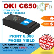 OKI C650 650 OC650 YA8001-1088G035 Toner Cartridge Compatible Cyan for C650 C650dn C650DN C650dnw C6