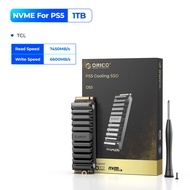 PCle4.0 ORICO M.2 SSD NVMe (พร้อมฮีทซิงค์) ความเร็วสูงถึง7450เมกะไบต์/วินาที3D TLC NAND Flash(WDS) ท
