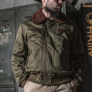 Bad Dog BRONSON Replica USAAF B-15A Bomber Jacket Men Wool Lapel Thick Short Jacket