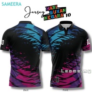 Sameera Jersey Men Active Wear Black HSN 10 Men Collar Black Hari Sukan Negara 2023 Baju Hatim Polo 