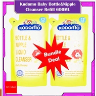 Kodomo Baby Bottle Cleanser &amp; Nipple Liquid Refill, 600ml [Bundle]