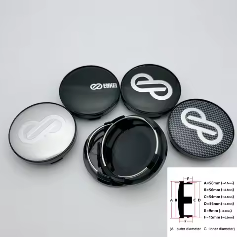 4pcs 58mm 54mm ENKEI Logo Emblem Badge Car Wheel Center Cap Wheel Hubcaps Hub Center Dust Cover Repl
