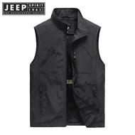 JEEP SPIRIT 1941 ESTD spring and autumn new vest mens soil outdoor leisure middle-aged and young pho