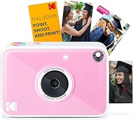 Kodak Printomatic+ Instant Print Digital Camera (Pink) 10MP Portable Camera with Interactive RGB LED