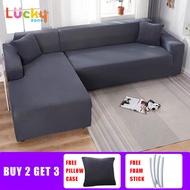 LuckyZone Sofa Cover 1 2 3 4 Seater L Shape Slipcover Sofa Anti-Skid Stretch Protector Couch Slip Cushion One Sofa Cover with Foam Stick and Free Pillow Case