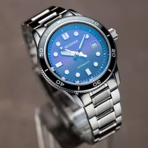 Proxima Men Automatic Watch Pilot 39MM Mechanical Wristwatch 100m Waterproof C3 Luminous Sapphire Mi