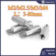 Hex Threaded Standoff Screw，M2/M2.5/M3/M4 304 Stainless Steel Male to Female Threaded  Hex Standoff 