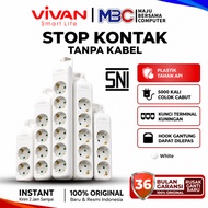 VIVAN WhiteStop Kontak Without Switch LB2–LB6 | 2–6 Hole Electrical Plug Terminal