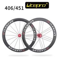 Litepro AERO Wheel 120 Sound Folding Bicycle Wheel 40mm Rim 406/451 Bicycle Wheel Set Bicycle Hub Compatible 7-12S Transmission Wheel Set 4 Bearing Bicycle Parts Accessories