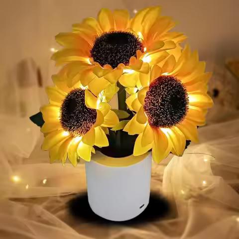 Led Sunflower Lamp Nightlight Besides Bedroom Lamp Table Lamp USB Light Kids Gift Home Party Bedroom