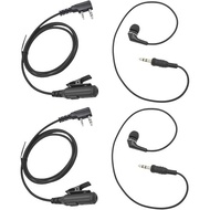 2‑Pin PTT Mic Walkie‑Talkie Earpiece, 3.5mm Aux Wired In‑Ear Earbud for Baofeng UV‑5R BF‑F8HP BF‑888
