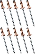 AERZETIX - C48065 - Set of 10 Blind Rivets Standard Blind Rivets Diameter 4 x 12 mm Copper Steel - D