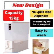 Innovative Japan 15KG Rice Dispenser Box Storage Hygiene Clean Food Container-tempat simpan beras