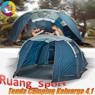 TENDA Quechua Large Family Camping Tent 4.1 Camping Tent 4 Person 1 Bedroom Outdoor Camping Tent - K