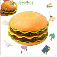 INTERESTING Stackable Hamburger Plate Set, Plastic Burger-Shaped Mini Dinner Plate, Funny Multi-func