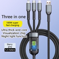 【Hot selling】100W Type C Cable 3in1 Super Fast Charging Data Cable M31I