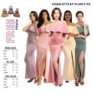 CHARLOTTE Bridesmaids GOWN Off Shoulder Ladies Bridal Debut Women’s Long Dress Formal Event PLINKY