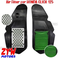 ZYW Motors Honda Click v1 v2 125i Stock Air Filter High Flow Ordinary Filter Motorcycle Accessories