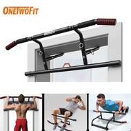 OneTwoFit Doorway Pull Up Bar with Elevated Bar Adjustable Width Chin Up Bar Multi Screwless Door Cl