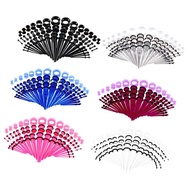 [mcfsnzwtxz1bw] 50 Pieces Acrylic Tapers and  14G-00G  Ear Gauges Expander Assorted Size Kit