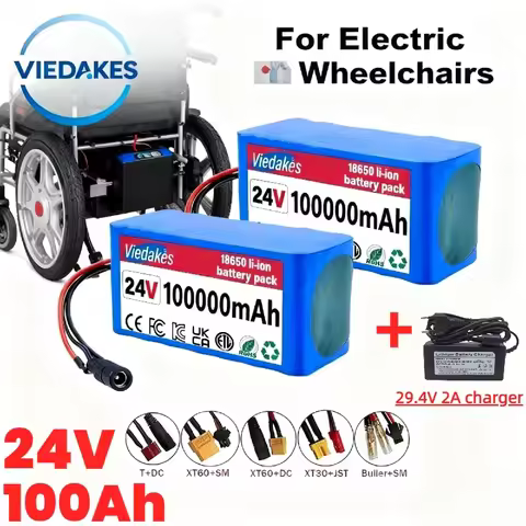 New 7S3P 18650 24V 100000mAh high capacity Batteries, 24V Lithium Battery, Wheelchair Battery 7s3p B