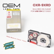 Tape LABEL REFILL CARTRIDGE TAPE EZ CASIO PRINTER RED ON CLEAR 9mm for KL-60 KL-120 KL-130 KL-820 KL