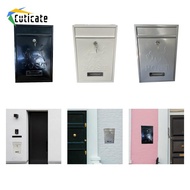 [Cuticate] Wall Mounted Mailbox, Mail Box ,Lockable Drop Box Modern Metal Mail Insertion Letter Box