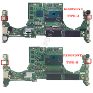 [LEUC3M] เมนบอร์ด FX63VD เคฟูสำหรับ GL503VD ASUS FX503VD ZX63V S5A มาเธอร์บอร์ดแล็ปท็อป GL503VE FZ63VD I5 I7มาเธอร์บอร์ด GTX1050 GTX1050Ti V4G/V2G