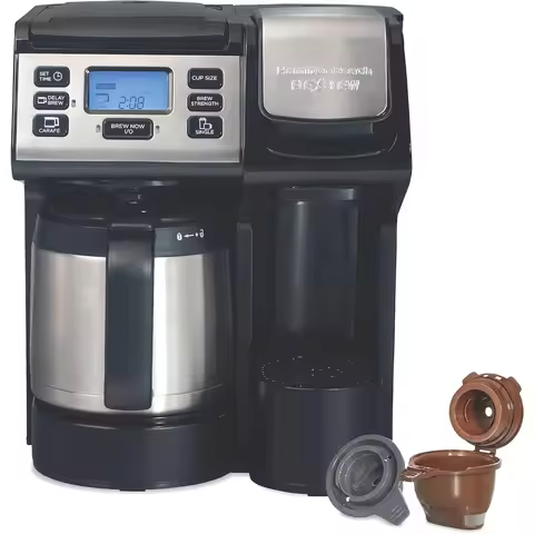 Hamilton Beach FlexBrew Trio 2-Way Coffee Maker, Compatible with K-Cup Pods or Grounds, Combo, Singl