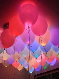 10 件裝彩色發光氣球裝飾燈泡端氣球燈適合裝飾感恩節、萬聖節、聖誕節、生日派對、派對等。
