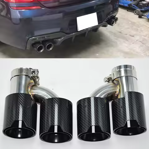 For BMW F10 F11 535d 535i 640i 640d Car Exhaust System Upgrade Four-Out Carbon Fiber Tailpipe Tuning