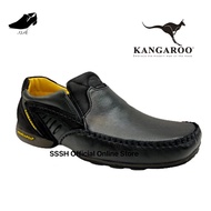 Full LEATHER KANGAROO loafer Shoes Slip On - Black / Brown 9492