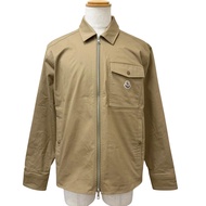 成色極佳 □ MONCLER 25SS CAMICIA Logo Patch Zip-Up Safari Jacket Blouson Jacket Beige L Authentic Men's