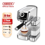 HiBREW 3 in 1 Semi Automatic Espresso Cappuccino Latte Coffee Machine Automatic Milk Froth Ground Coffee Stainless Steels H13A