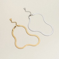 Herringbone Link Chain Anklet 18K Gold ed Stainless Steel Anti-Rust Anklet