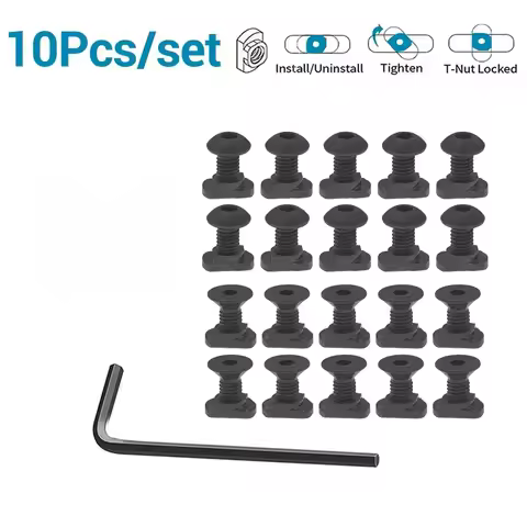 10Pcs Mlock Screw Nut Replacement Set for Mlock Handguard Rail Hand Finger Stop Light Mount Hunting 