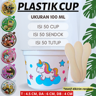 CUP ICE CREAM - CUP ES KRIM - CUP PRINTING (CUP MOTIF) WADAH ESKRIM LUCU