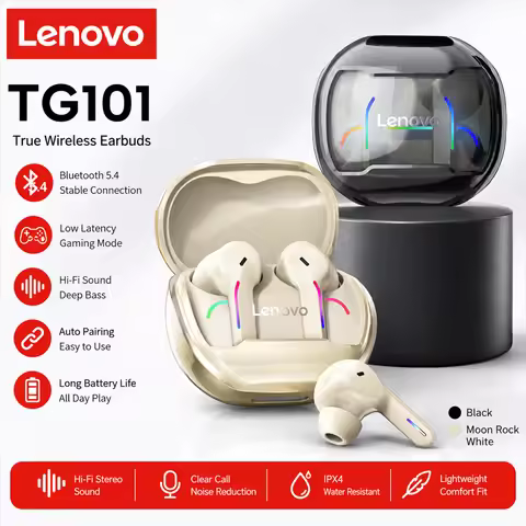 Choice Lenovo TG101 Wireless Earphones Bluetooth V6.0 HIFI Sound Headphone Charging Case HD Call Wit