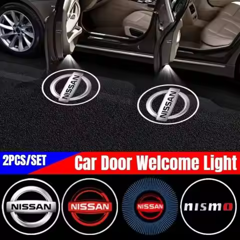 2PCS Car Door Welcome Light Shadow Lamp Projector for Nissan Nismo GTR Qashqai J11 Leaf Juke Patrol 