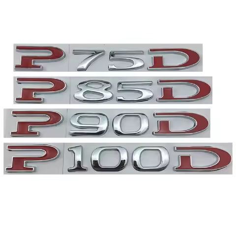 Red Chome Trunk Letters 75D 80D 85D 90D 95D 100D P75D P80D P85D P90D P95D P100D Emblems Badges for T