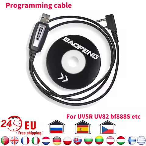 Baofeng Original Walkie Talkie USB Programming Cable With CD Driver for Baofeng UV5R Pro UV82 BF888S