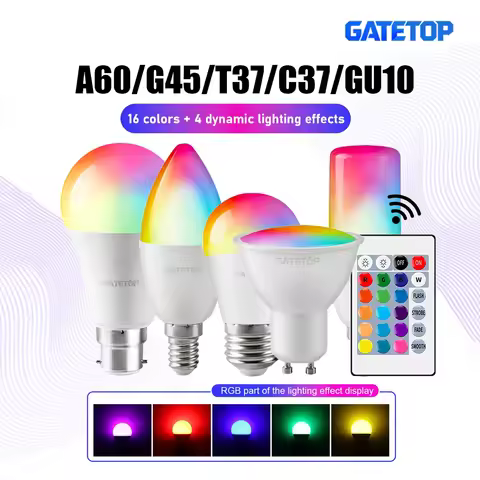 GU10 LED Smart Bulb 1-10PCS Smart RGBW LED Bulb Spotlight E27 E14 B22 GU10 6W 10W with Infrared Remo